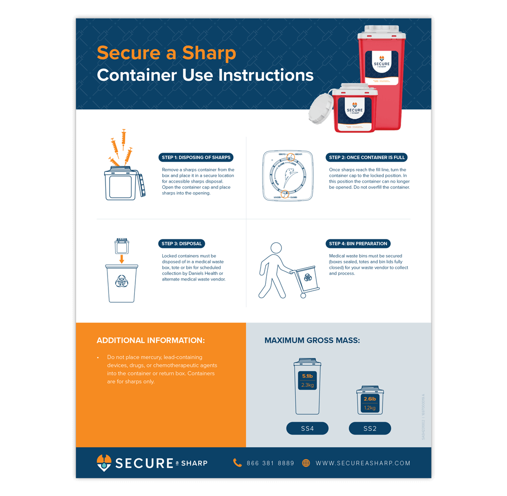Sharp Hand Out Secure a Sharp Container Use Instructions | Daniels Health