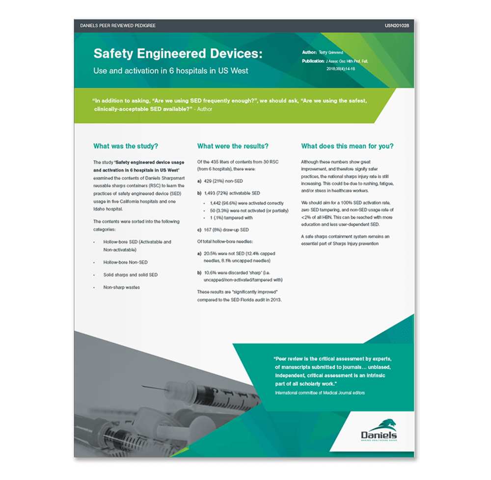 PR Study Safety Engineered Device Usage and Activation in 6 Hospitals