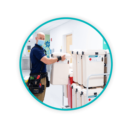 circle delivery cart unload color